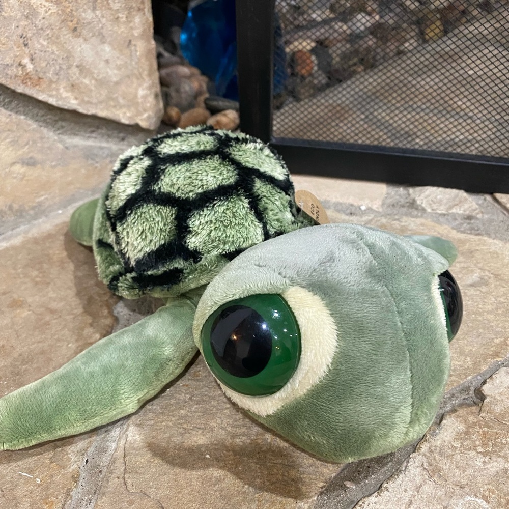 Aurora 10" Dreamy Eyes Green Baby Sea Turtle Plush Stuffed Animal Toy